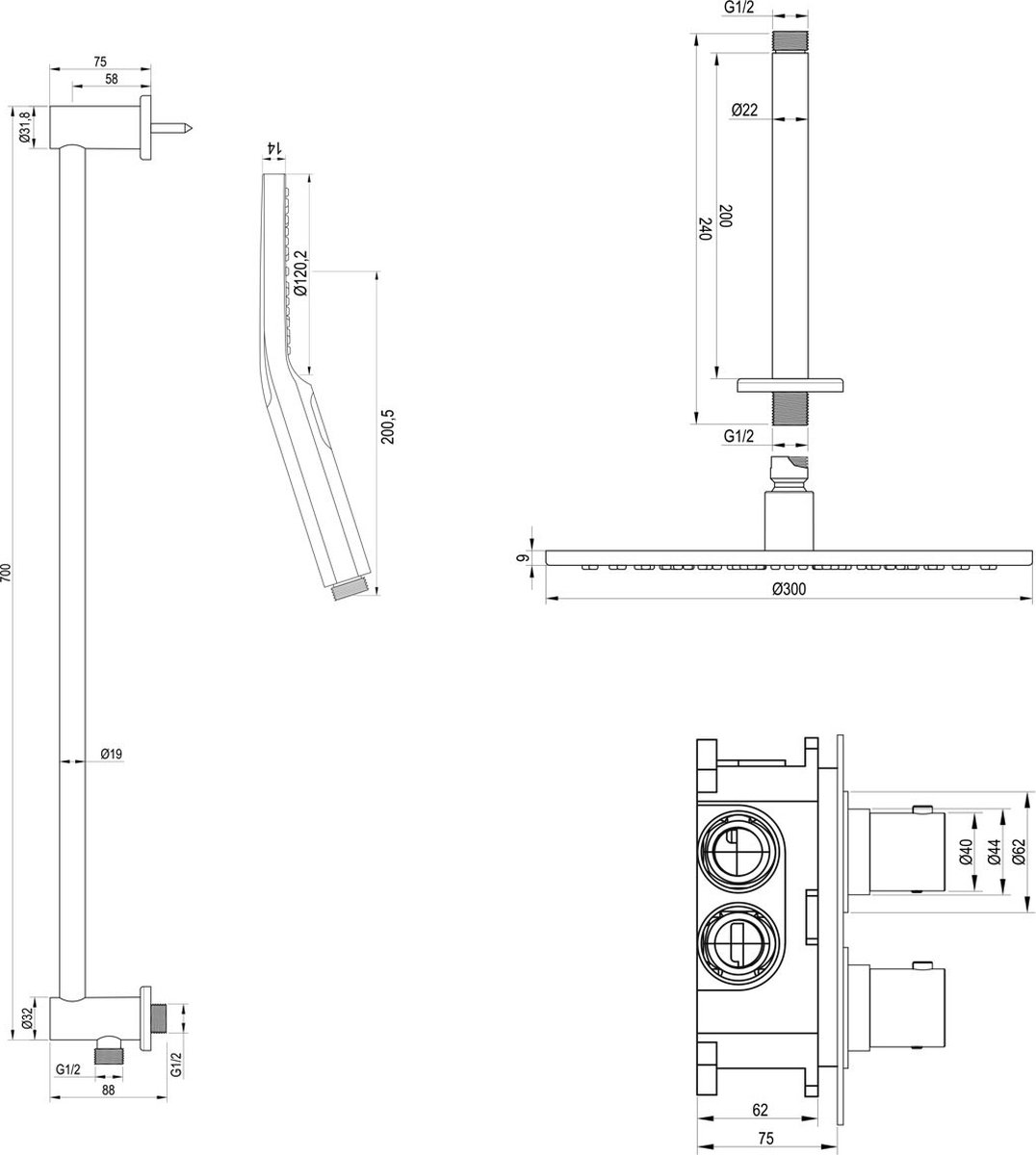 Wat vinden we goed aan de Brauer Copper Edition Regendouche Set 48 Thermostaatkraan Inbouw Plafond 30cm Rond Geborsteld Koper PVD