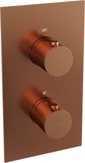 Brauer Copper Edition Regendouche Set 48 Thermostaatkraan Inbouw Plafond 30cm Rond Geborsteld Koper PVD