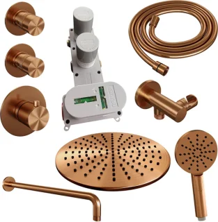 Brauer Copper Edition Regendoucheset Inbouw 30cm Geborsteld Koper