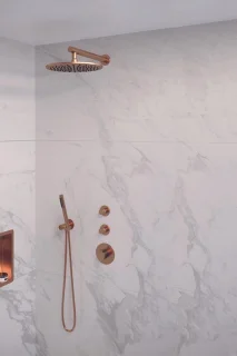 Brauer Copper Edition Regendoucheset inbouw 30cm geborsteld koper