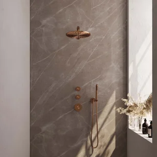 Brauer Copper Edition Regendoucheset inbouw 30cm geborsteld koper