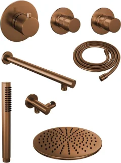 Brauer Copper Edition Regendoucheset inbouw 30cm geborsteld koper