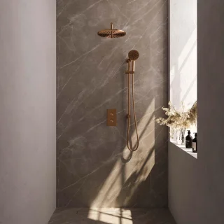 Brauer Copper Edition Regendoucheset Inbouw PVD Geborsteld Koper