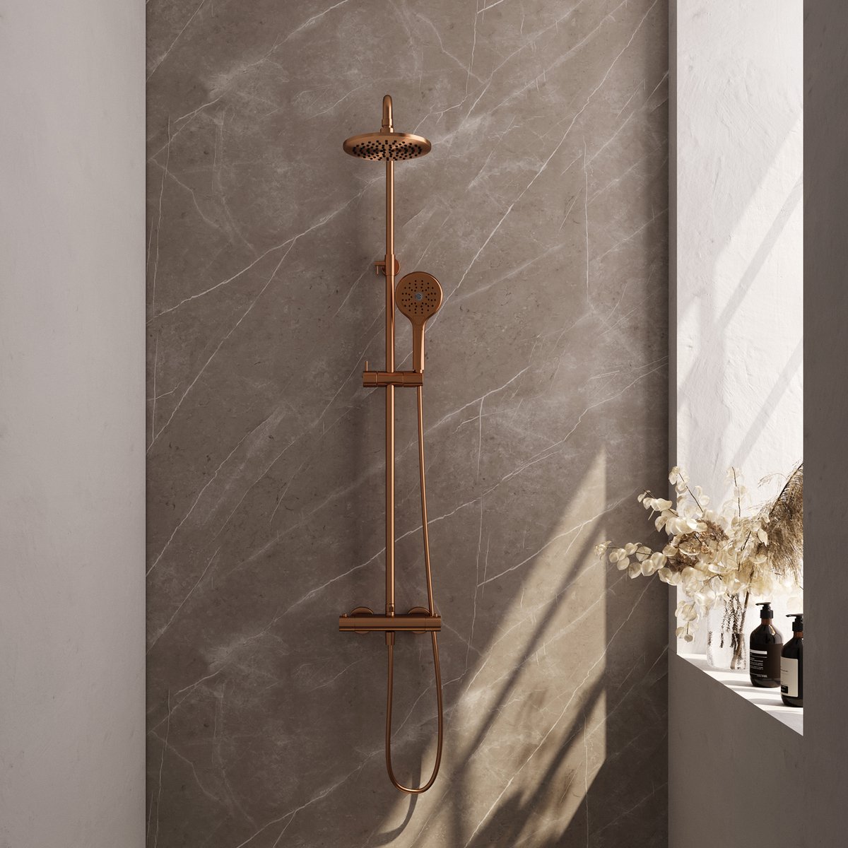 Wat vinden we goed aan de Brauer Copper Edition Regendoucheset Opbouw 20cm