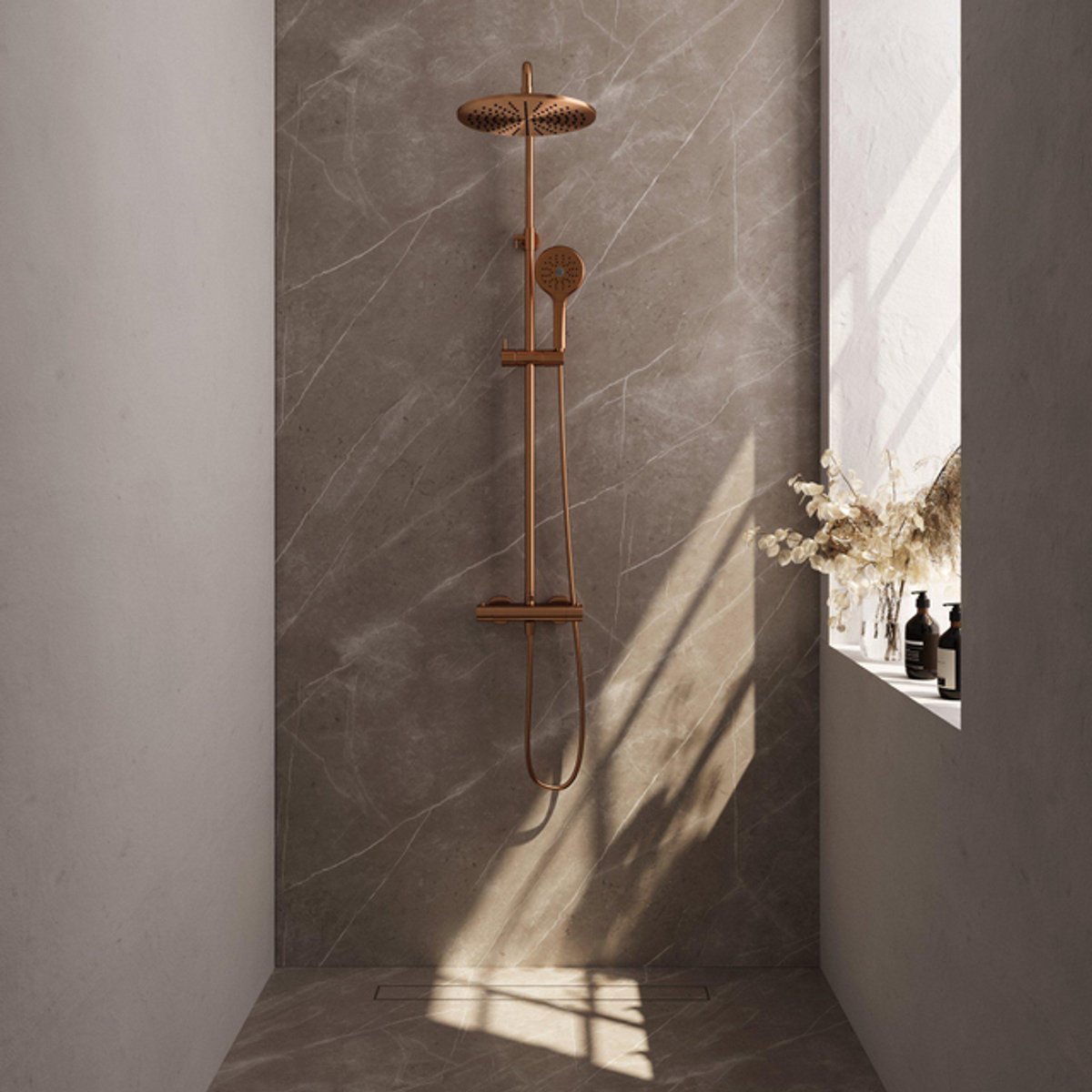 Wat vinden we goed aan de Brauer Copper Edition Regendoucheset Opbouw 30cm