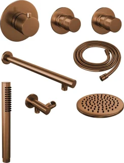 Brauer Copper Edition thermostatische inbouw doucheset 20cm geborsteld koper