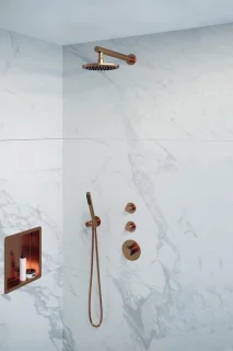 Brauer Copper Edition thermostatische inbouw doucheset 20cm geborsteld koper