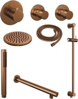 Brauer Copper Edition thermostatische inbouw doucheset 20cm hoofddouche staafhanddouche