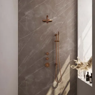 Brauer Copper Edition thermostatische inbouw doucheset 20cm hoofddouche staafhanddouche