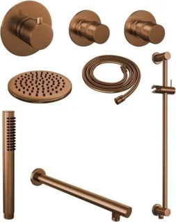 Brauer Copper Edition thermostatische inbouw doucheset 20cm hoofddouche staafhanddouche