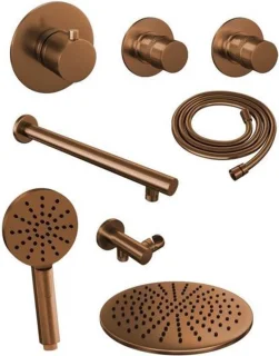 Brauer Copper Edition thermostatische inbouwdoucheset 30cm koper PVD