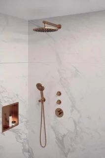 Brauer Copper Edition thermostatische inbouwdoucheset 30cm koper PVD