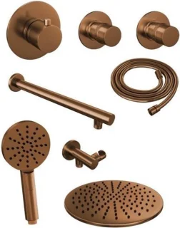 Brauer Copper Edition thermostatische inbouwdoucheset 30cm koper PVD