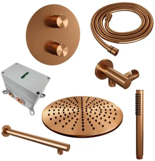 Brauer Copper Edition Thermostatische Regendoucheset Inbouw