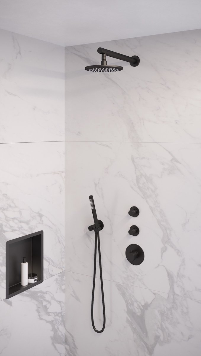 Wat vinden we goed aan de Brauer Doucheset Inbouw Rond Zwart 20cm