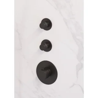 Brauer Doucheset Inbouw Rond Zwart 20cm