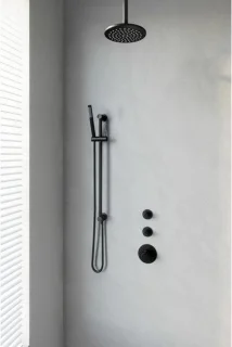 Brauer Doucheset Inbouw Rond Zwart 20cm