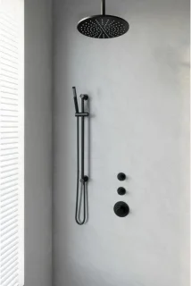 Brauer Doucheset Inbouw Rond Zwart 30cm