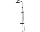 Brauer Doucheset Opbouw Rond Zwart 20cm Thermostaatkraan