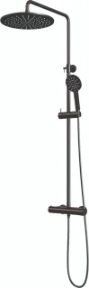 Brauer Doucheset Opbouw Rond Zwart 30cm Thermostaatkraan