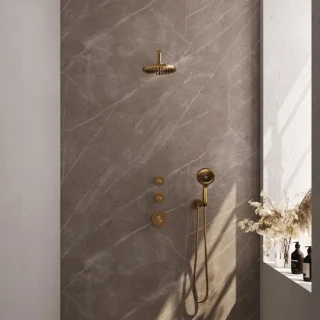 Brauer Gold Carving Thermostatische Inbouw Regendoucheset