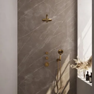 Brauer Gold Carving Thermostatische Inbouw Regendoucheset