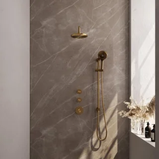 Brauer Gold Carving Thermostatische Inbouw Regendoucheset