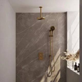 Brauer Gold Carving Thermostatische inbouw regendoucheset - Geborsteld goud