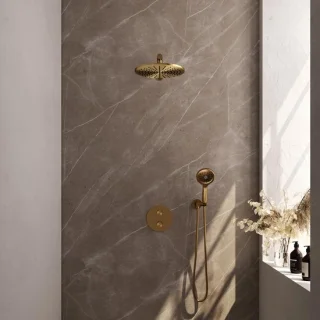 Brauer Gold Carving Thermostatische Inbouw Regendoucheset - Geborsteld Goud