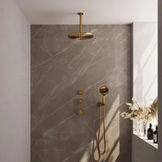 Brauer Gold Carving Thermostatische Inbouw-Regendoucheset - Geborsteld Goud