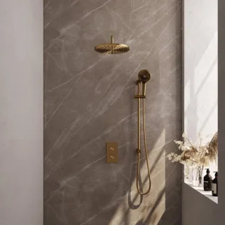 Brauer Gold Carving Thermostatische Inbouw Regendoucheset