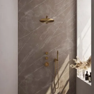 Brauer Gold Carving Thermostatische Inbouw Regendoucheset