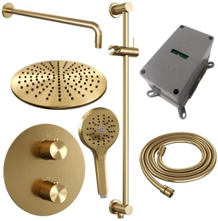 Brauer Gold Carving Thermostatische Inbouw Regendoucheset