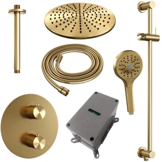 Brauer Gold Carving Thermostatische Inbouw Regendoucheset