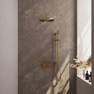 Brauer Gold Carving Thermostatische Inbouw Regendoucheset