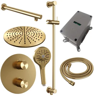 Brauer Gold Carving Thermostatische regendoucheset inbouw