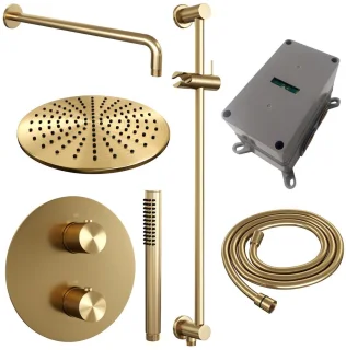 Brauer Gold Carving Thermostatische regendoucheset inbouw