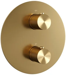 Brauer Gold Carving Thermostatische Regendoucheset Inbouw Geborsteld Goud