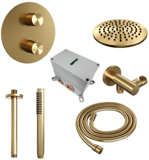 Brauer Gold Edition Inbouw Thermostatische Regendoucheset Geborsteld Goud