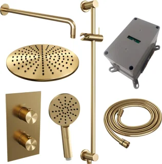 Brauer Gold Edition Regendoucheset Inbouw 30cm Geborsteld Goud