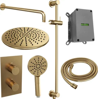 Brauer Gold Edition Regendoucheset Inbouw 30cm Geborsteld Goud
