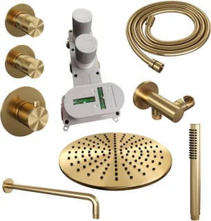 Brauer Gold Edition Regendoucheset inbouw 30cm geborsteld goud