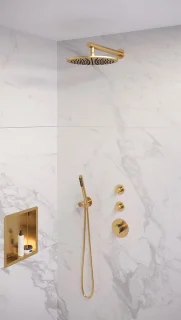 Brauer Gold Edition Regendoucheset inbouw PVD geborsteld goud