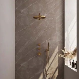 Brauer Gold Edition Regendoucheset inbouw PVD geborsteld goud