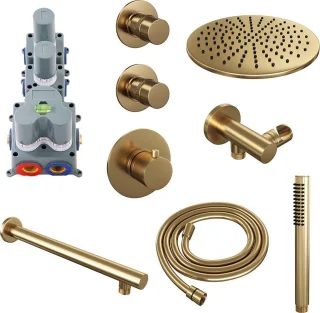 Brauer Gold Edition Regendoucheset inbouw PVD geborsteld goud