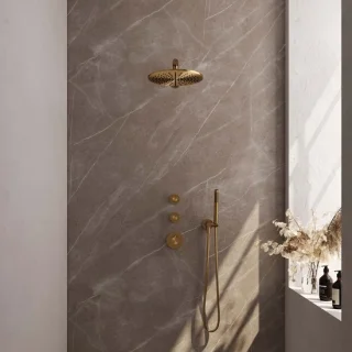 Brauer Gold Edition Regendoucheset inbouw PVD geborsteld goud