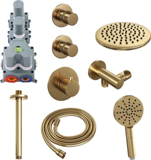 Brauer Gold Edition thermostatische inbouw doucheset geborsteld goud