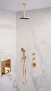 Brauer Gold Edition thermostatische inbouw doucheset geborsteld goud