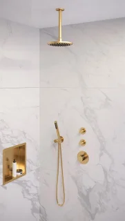 Brauer Gold Edition thermostatische inbouw doucheset geborsteld goud