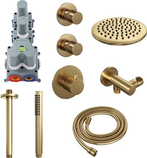 Brauer Gold Edition thermostatische inbouw doucheset geborsteld goud